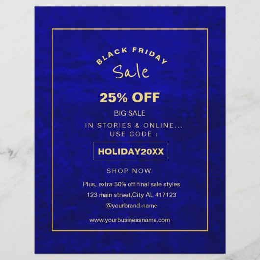 Royal Blue Scratch Holiday Aanbieding Flyer (Voorkant)