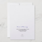 Royal Blue Scroll Fleurish Wedding Invitation Kaart (Achterkant)
