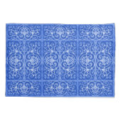 Royal blue scrollwork-patroon kussensloop (Achterkant)