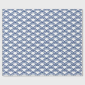 Royal Blue Seigaiha Pattern Cadeaupapier (Vlak)