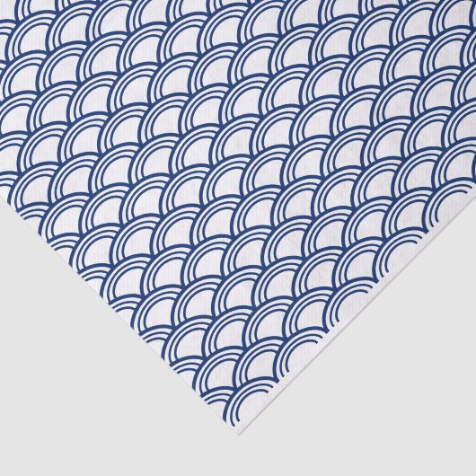 Royal Blue Seigaiha Pattern Tissuepapier (Detail)