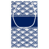 Royal Blue Seigaiha Pattern Vrijgezellenfeest Klein Cadeauzakje (Achterkant)