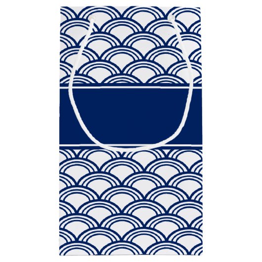 Royal Blue Seigaiha Pattern Vrijgezellenfeest Klein Cadeauzakje (Achterkant)