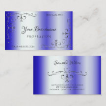 Royal Blue Shimmery Silver  Corner Border