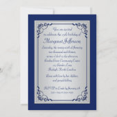 Royal Blue, Silver 75th Photo Birthday Invitation Kaart (Achterkant)