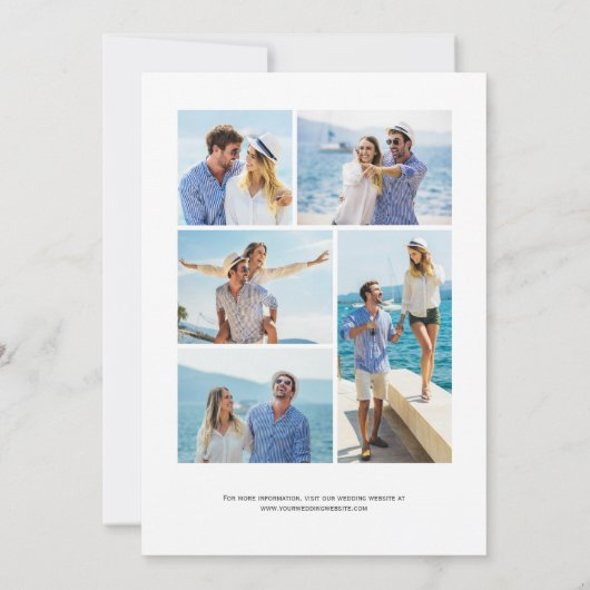 Royal Blue Silver Agate 5-Foto Bewaar de datum Kaart (Achterkant)