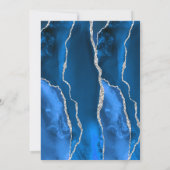 Royal Blue Silver Agate Dark 50ste verjaardagsfees Kaart (Achterkant)