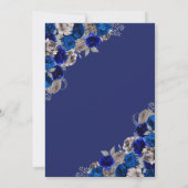 Royal Blue Silver Butterfly Princess Quinceanera Kaart (Achterkant)