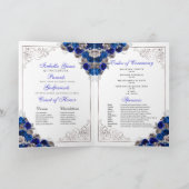 Royal Blue Silver Butterfly Quinceanera Programme (Binnen)