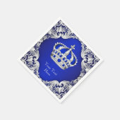 Royal Blue Silver Crown Servet (Hoek)