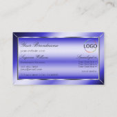 Royal Blue Silver Decor met Monogram en Logo Visitekaartje (Achterkant)