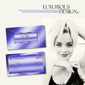 Royal Blue Silver Decor met Monogram en Logo Visitekaartje