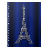 Royal Blue & Silver Eiffel Tower Paris Modern Glam Notitieboek (Voorkant)