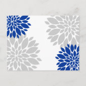 Royal Blue Silver Floral Burst Snoep Buffet Kaarte Briefkaart (Achterkant)