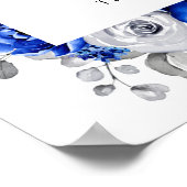 Royal Blue Silver Floral Cards & Gifts Poster (Hoek)