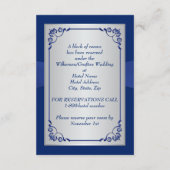 Royal Blue, Silver Floral, Hearts Enclosure Card Informatiekaartje (Achterkant)
