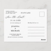 Royal Blue Silver Floral Save the Date Briefkaart (Achterkant)