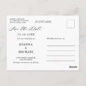 Royal Blue Silver Floral Save the Date Postc Briefkaart (Achterkant)