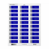 Royal Blue Silver Glitter Wedding Retouradres Etiket (Full Sheet)