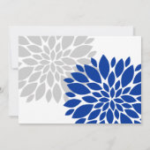 Royal Blue Silver-Grey Burst Script Save the Date (Achterkant)