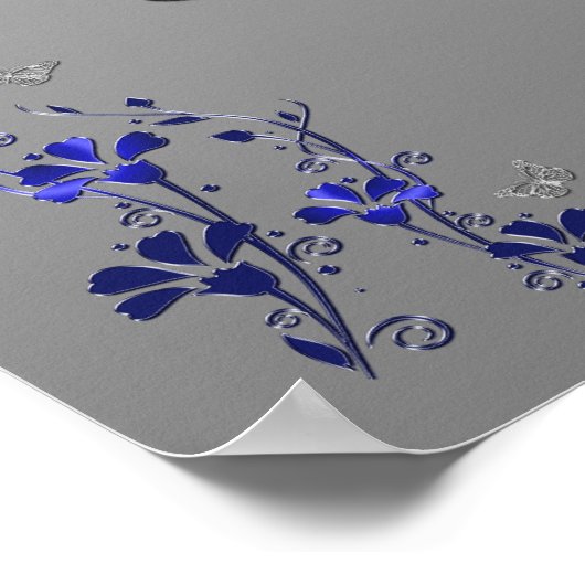 Royal Blue, Silver Grey Table Seating Poster (Hoek)