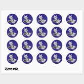 Royal Blue Silver High Heel Shoe Stickers (Vel)