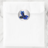 Royal Blue Silver High Heel Shoe Stickers (Tas)