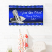 Royal Blue Silver High Heels Shoes Birthday Party Spandoek (Insitu)