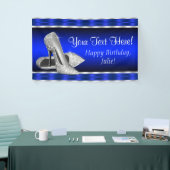 Royal Blue Silver High Heels Shoes Birthday Party Spandoek (Beurs)