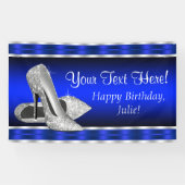 Royal Blue Silver High Heels Shoes Birthday Party Spandoek (Horizontaal)