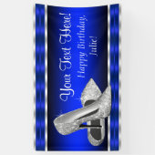 Royal Blue Silver High Heels Shoes Birthday Party Spandoek (Verticaal)