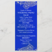 Royal Blue Silver Indian Wedding Menu Kaart (Voorkant)