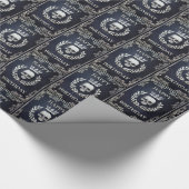 Royal Blue & Silver King of the Dead Birthday Cadeaupapier (Hoek)