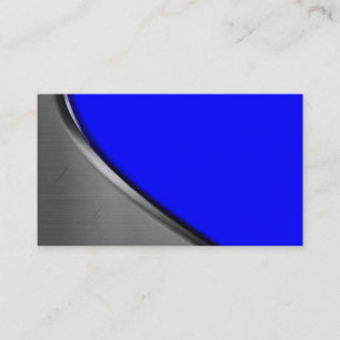 Royal Blue Silver Metal Curve Visitekaartjes