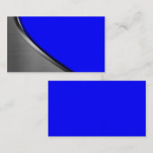 Royal Blue Silver Metal Curve Visitekaartjes (Voorkant / Achterkant)