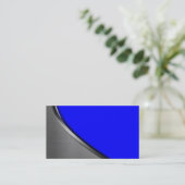 Royal Blue Silver Metal Curve Visitekaartjes (Staand voorkant)