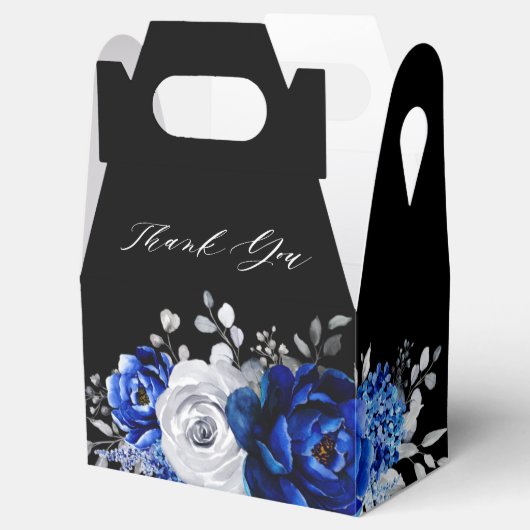 Royal Blue Silver Metallic Vrijgezellenfeest Fav Bedankdoosjes (Geopend)