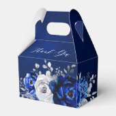 Royal Blue Silver Metallic Vrijgezellenfeest Fav Bedankdoosjes (Voorkant Zijde)