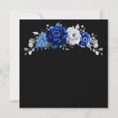 Royal Blue Silver Metallic Vrijgezellenfeest Inv Kaart (Achterkant)