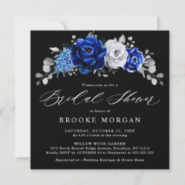 Royal Blue Silver Metallic Vrijgezellenfeest Inv Kaart