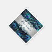 Royal Blue Silver Peacock Servetten (Hoek)