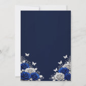 Royal Blue & Silver Quinceanera Invitation  Kaart (Achterkant)