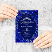 Royal Blue Silver Quinceanera Kaart