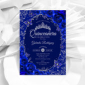 Royal Blue Silver Quinceanera Kaart