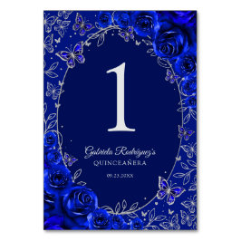 Royal Blue Silver Quinceanera Kaart