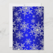 Royal Blue Silver Snowflake Sweet 16 Uitnodiging (Achterkant)