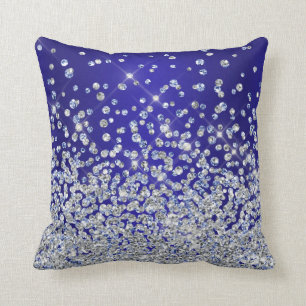 Royal Blue Silver  Sparkle MoJo Pillow Kussen