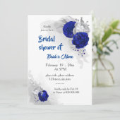 royal blue Silver vrijgezellenfeest Kaart (Staand voorkant)