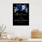 Royal Blue Silver Vrijgezellenfeest Welcome Post Poster (Keuken)