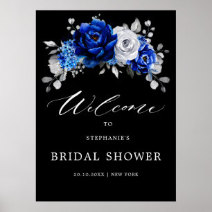 Royal Blue Silver Vrijgezellenfeest Welcome Post Poster